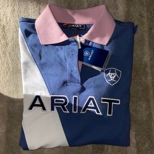 Ariat Polo Pink/Blue/White